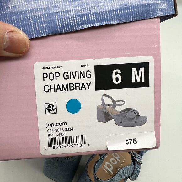 Pop Womens Giving Heeled Sandals Chambray Blue Size 6M - Picture 9 of 10